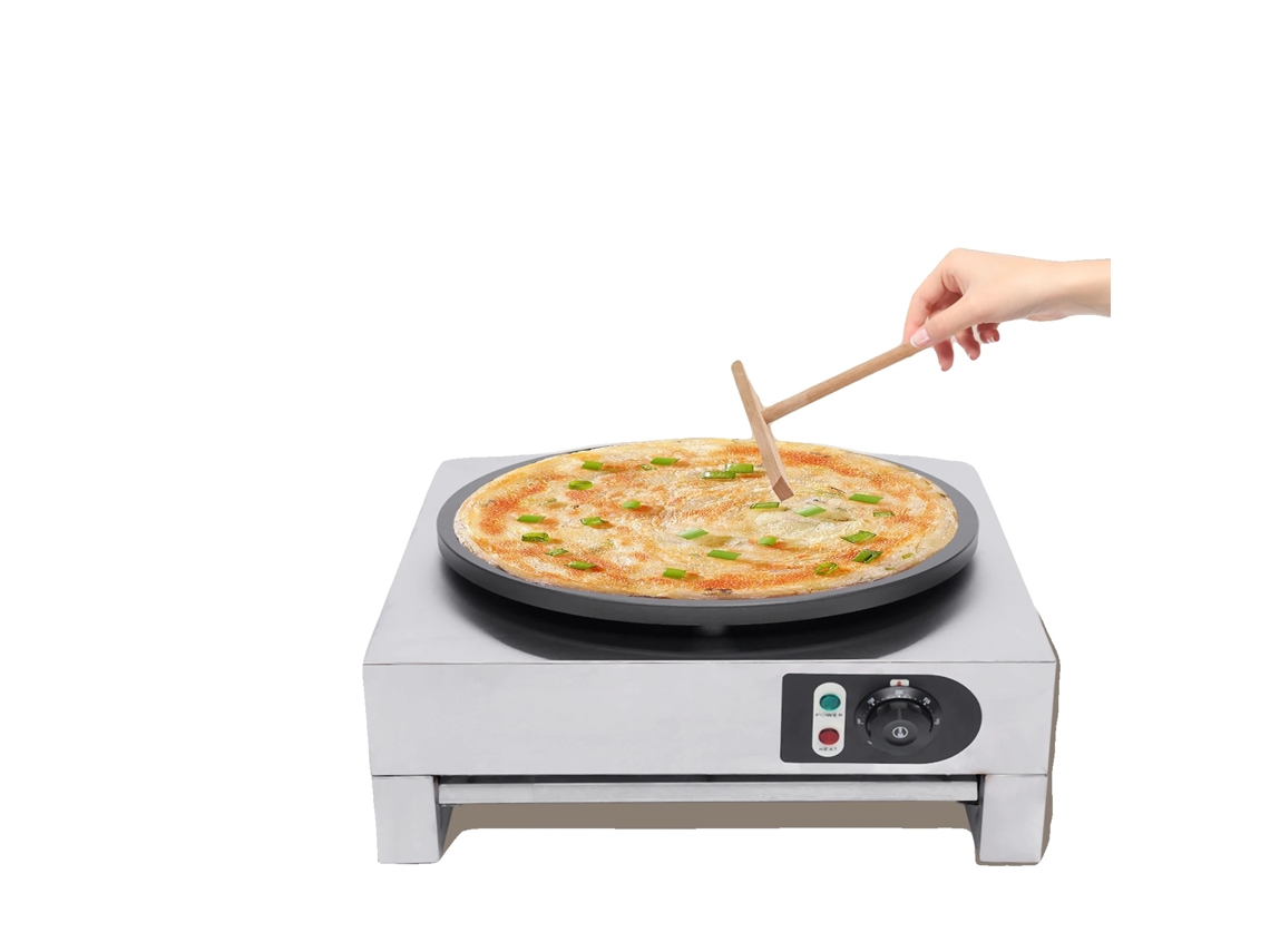 Crepera, 3 kW de potencia, superficie de 15,75 pulgadas, temperatura ajustable de 50 °C a 290 °C, revestimiento antiadherente