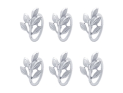 2026-anillos Para Servilletas De Hoja De Metal Plata, 6 Unidades Para Bodas Fiestas Cumpleaños Decoración Mesa