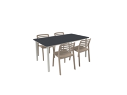 Noa160-Viento Conjunto Silla-Mesa Interior Exterior 4+1 Antracita Arena GARBAR