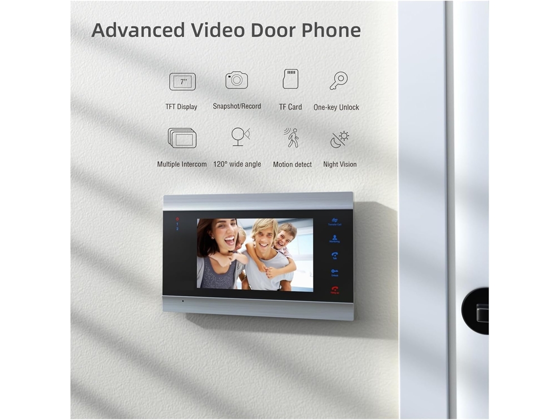 Pulgadas 1080p Tft Sistema De Interfono Vídeo Filaire Cámara De Teléfono Porte