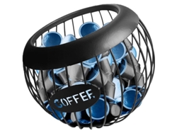 Cesta Metálica Para Almacenar Cápsulas De Café, Soporte Para Cápsulas K-cup, Gran Capacidad, 40 Cápsulas, Color Negro, Para Cafetería.