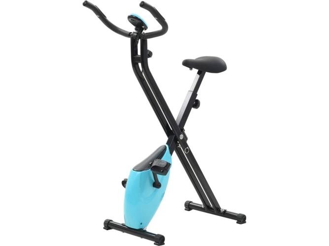 Vidaxl Bicicleta Plegable ejercicio forma de x negro azul fitness 90482
