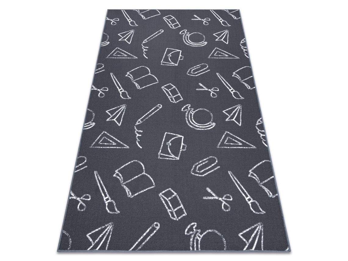 Alfombra Para Niños School Colegio Gris (100 x 250 cm)