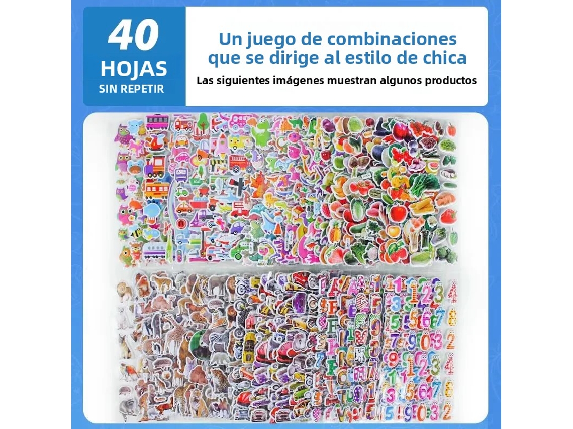 Juego de pegatinas 3D MDUG para decorar cuadernos (40 hojas para niñas)