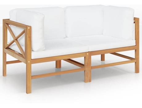 Banco de jardín VIDAXL Crema Madera (66x66x60 cm)