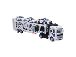 Camión Transportador De Coches Con 6 Modelos De Coches De Aleación - Juguete Portátil De 2 Capas