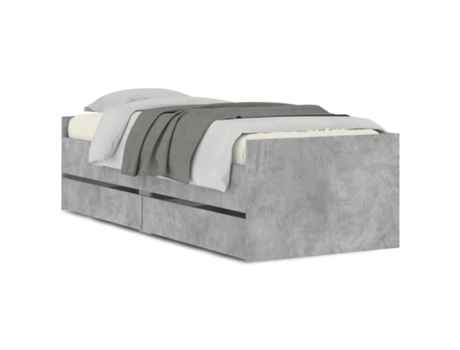 VIDAXL Estructura de Cama con Cajones Gris Cemento (90x190 cm)