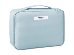 2026-linjou Bolsa De Maquillaje Grande Impermeable Para Viajes Con Compartimento De Brochas Azul Azul