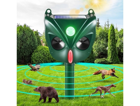Solar Ultrasonic Animal Repeller Outdoor with Motion Detector&Flashing Lights Waterproof VENISYMLIS