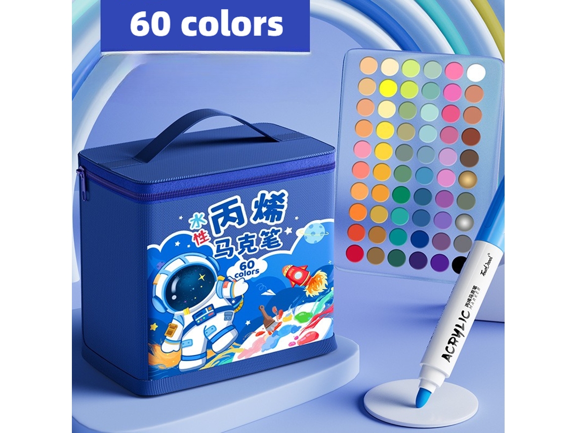 Rotuladores De Pintura Acrílica Para Niños, Rotuladores De Dibujo Diy, 60 Colores (astronauta) Digitallab