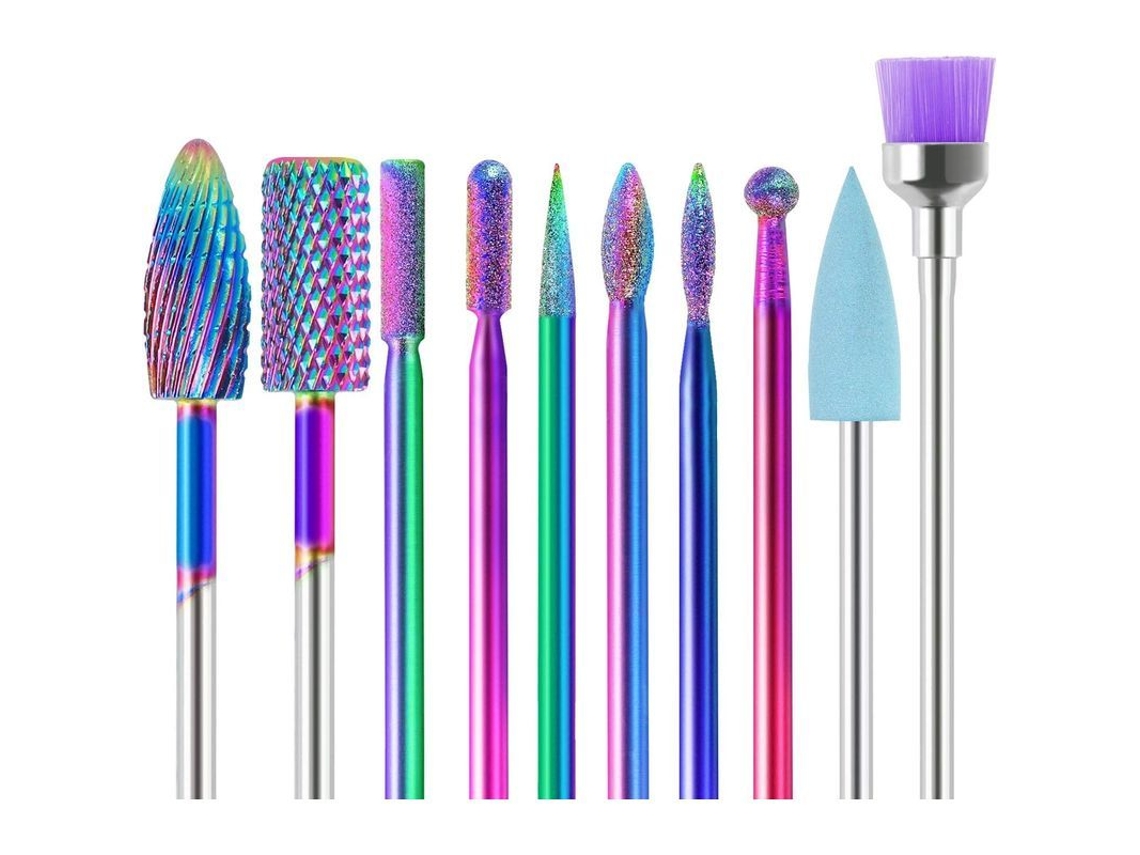 Juego De Brocas Para Limpieza De Uñas, Kit De 10 Piezas Para Extremidades Eléctricas De 3/32" De Cerámica/carburo De Tungsteno