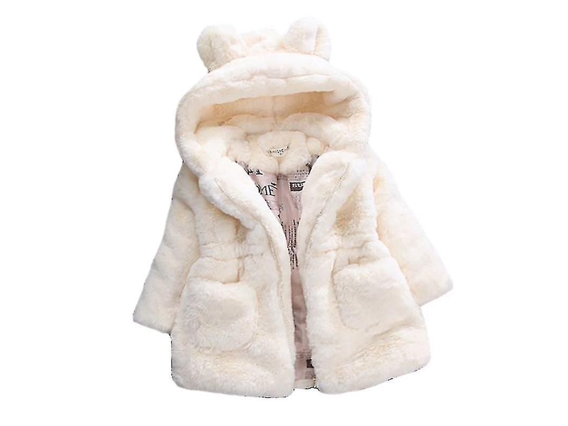 2026-abrigo Con Capucha De Pelo Falso Fluffy Para Niñas Abrigo Teddy Bear Fleece Abrigo De Invierno Caliente Plush Exterior Grueso