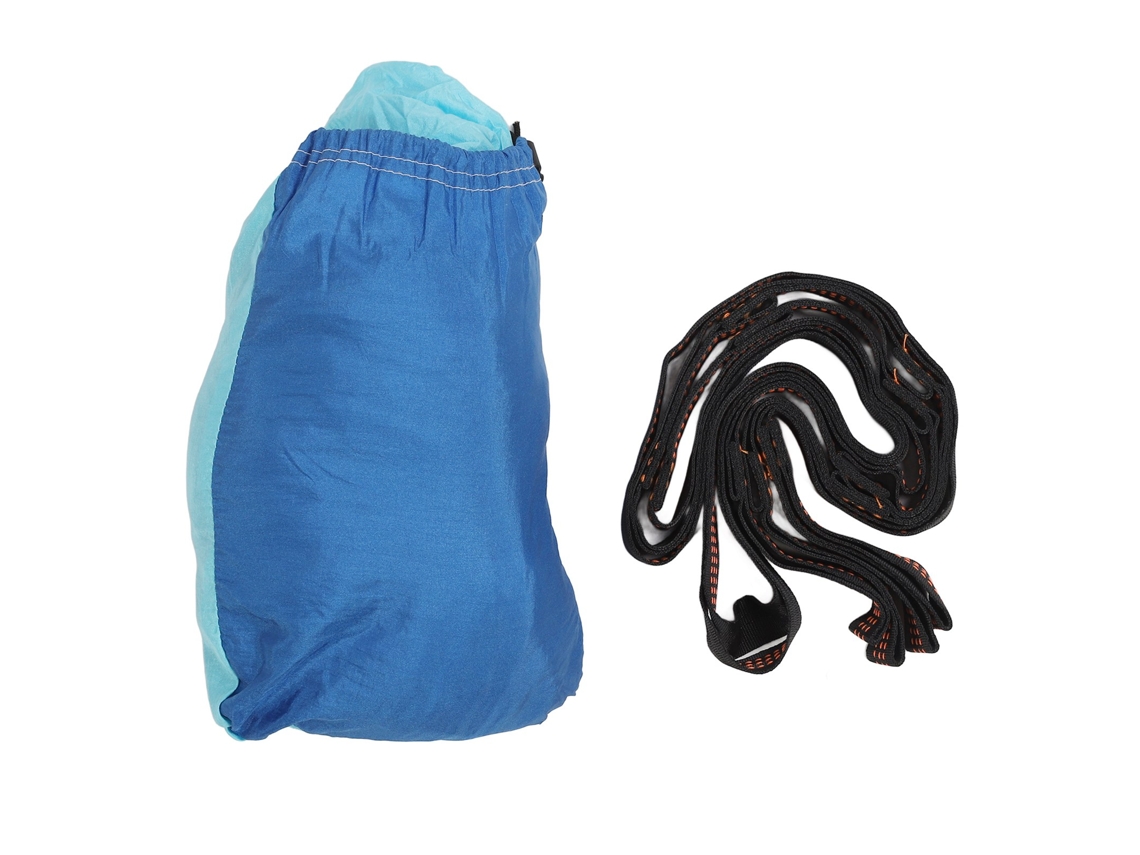 Hamaca Portátil Para Dos Personas Para Acampar, Ideal Para Uso En Exteriores E Interiores, Mochileros, Viajes Y La Playa - Azul Real Y Azul Cielo