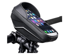 Bolsa de transporte para bicicleta, impermeable, compatible con smartphones de menos de 6,8 pulgadas, color negro USHION