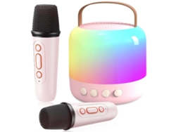 Mini Máquina De Karaoke Para Niños Altavoz Bluetooth Portátil Con 2 Micrófonos Inalámbricos Regalos De Juguete De Cumpleaños Para Yemaesre