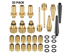 2026-25pcs/set Adaptador De Valvula Conjunto De Valvulas De Bomba Para Sv Av Dv Dunlop Valvula Francesa Flash Valvula Presta Con Anillo
