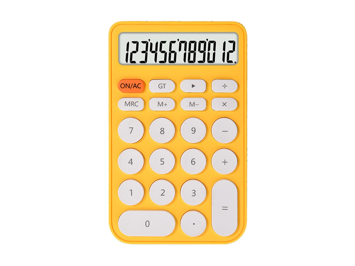 Calculadora de escritorio con pantalla y botones para uso en la oficina, la escuela, el hogar y la empresa.