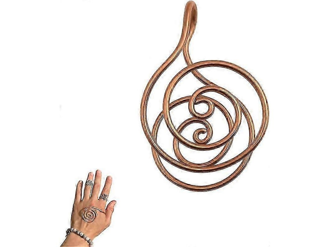 Anillos De Cobre Para Mujer Con Cristales En Espiral, Conjunto De Anillos Hechos A Mano Para Sanación Energética Y Yoga.