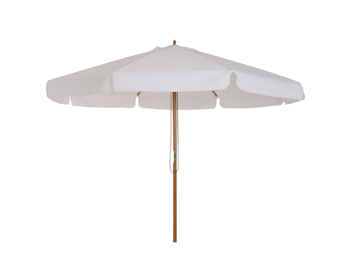 Toldo de jardín Ø325x250cm, madera, 8 varillas, ventilación