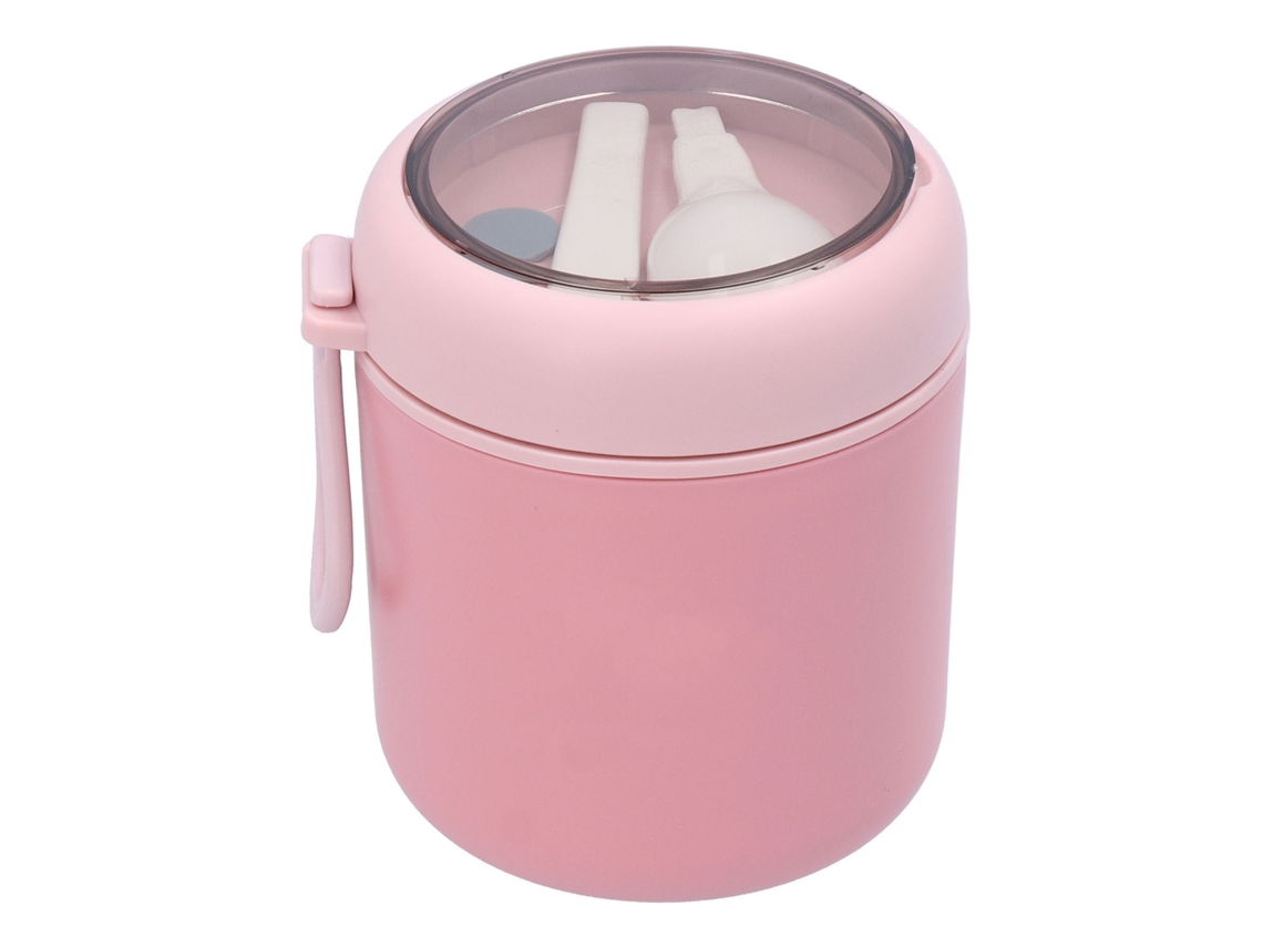 Caja De Almuerzo Aislada 530ml Con Cuchara Y Tapa Acero Inoxidable Taza De Sopa Portátil Al Vacío