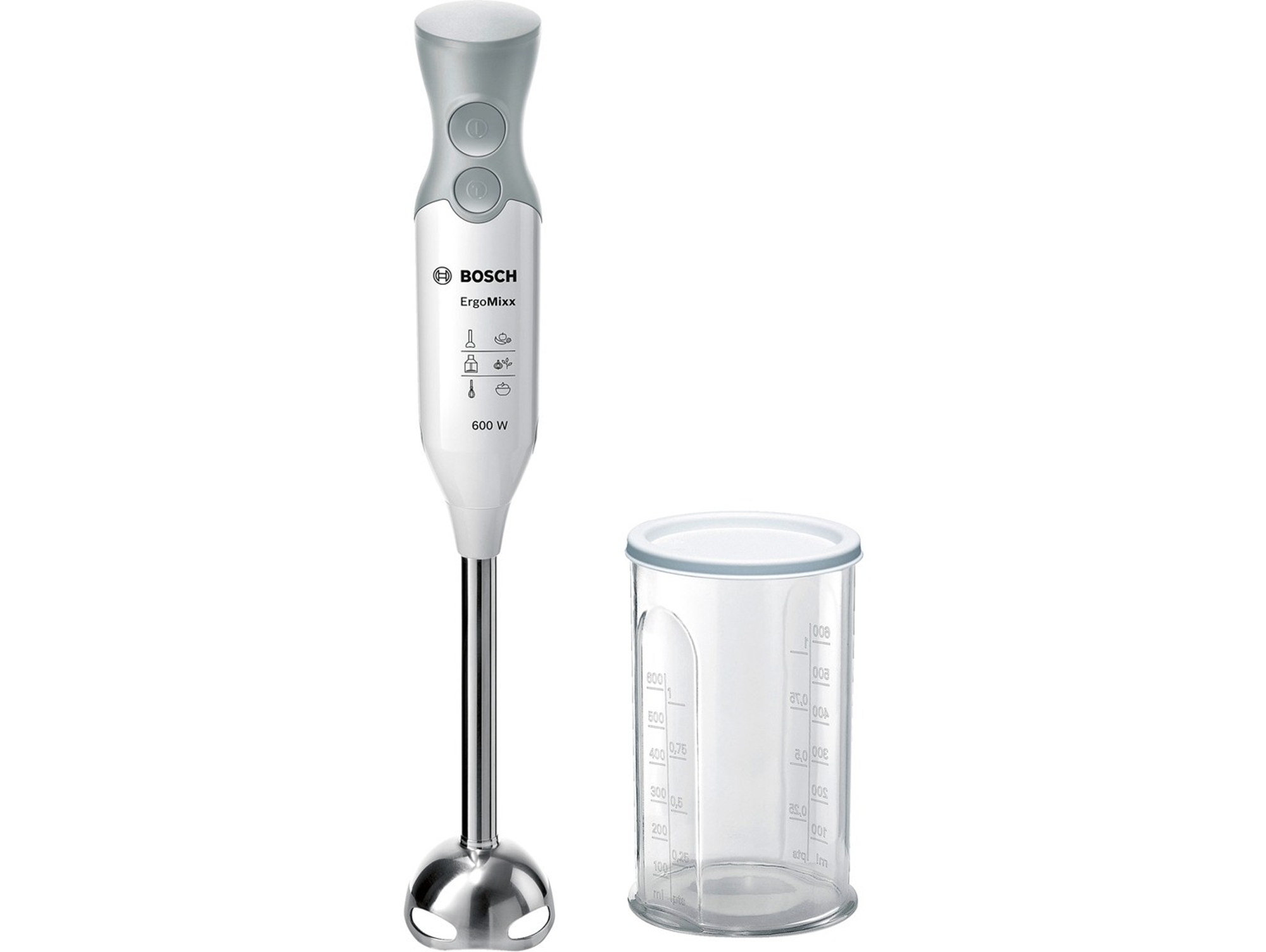 Batidora de Mano  BOSCH MSM66110 (600 W - Blanco y Gris)