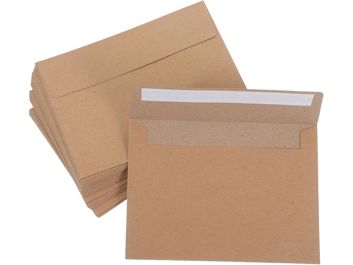 Juego De 50 Sobres Autoadhesivos De Papel Kraft Para Invitaciones De Boda Y Correspondencia