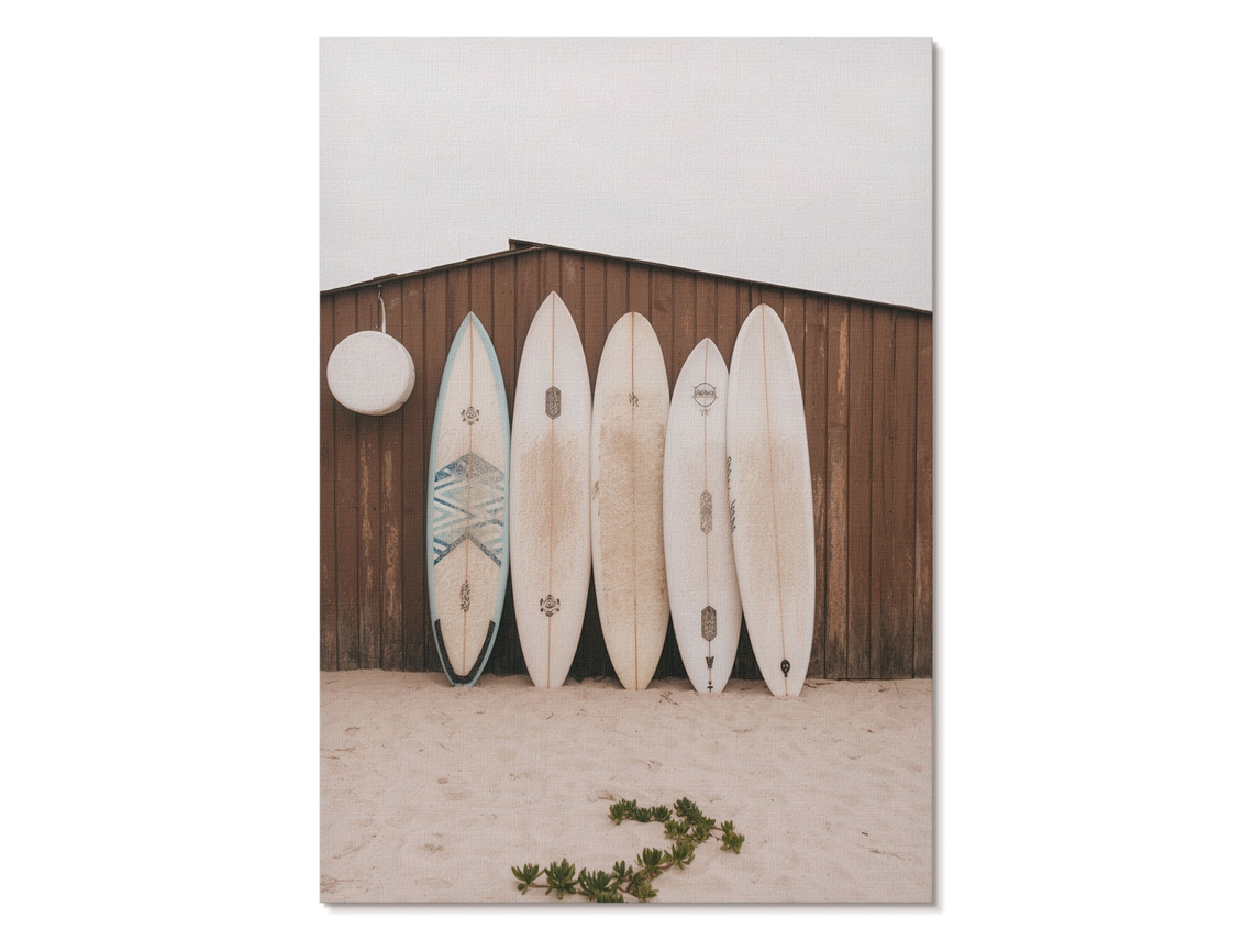 Póster En Lienzo - Tablas De Surf, 42 X 59,4 Cm A2 - (marrón, Fotografía, Rústico, Afición)