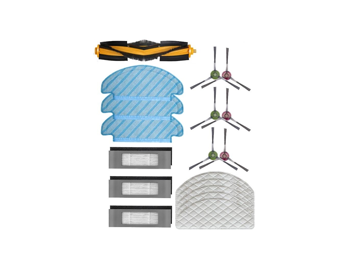 Conjunto de pano de esfregona com escova lateral principal para filtro ecovacs deebot t9 aivi