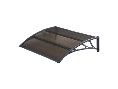 Marquesina exterior para Puertas Mellerud protección policarbonato e plástico 120 x 100 cm Negro y Marrón [EN.CASA]