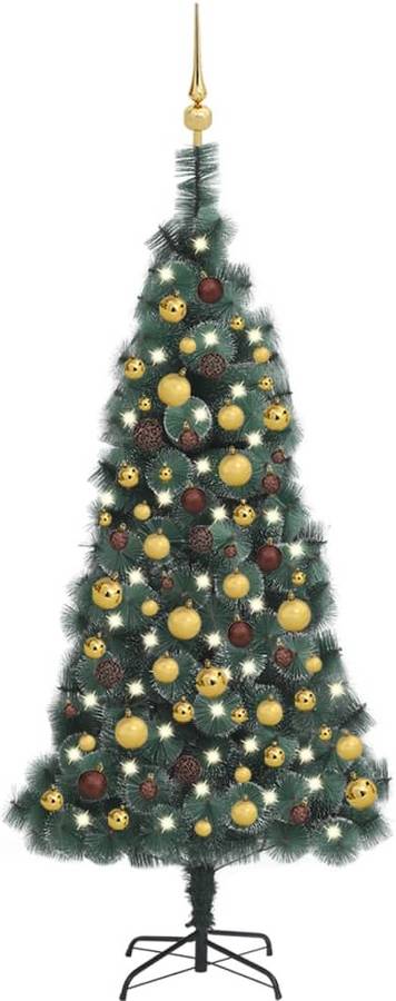 Árbol de Navidad VIDAXL con Luzes LED y Bolas (Verde - 90x150 cm)