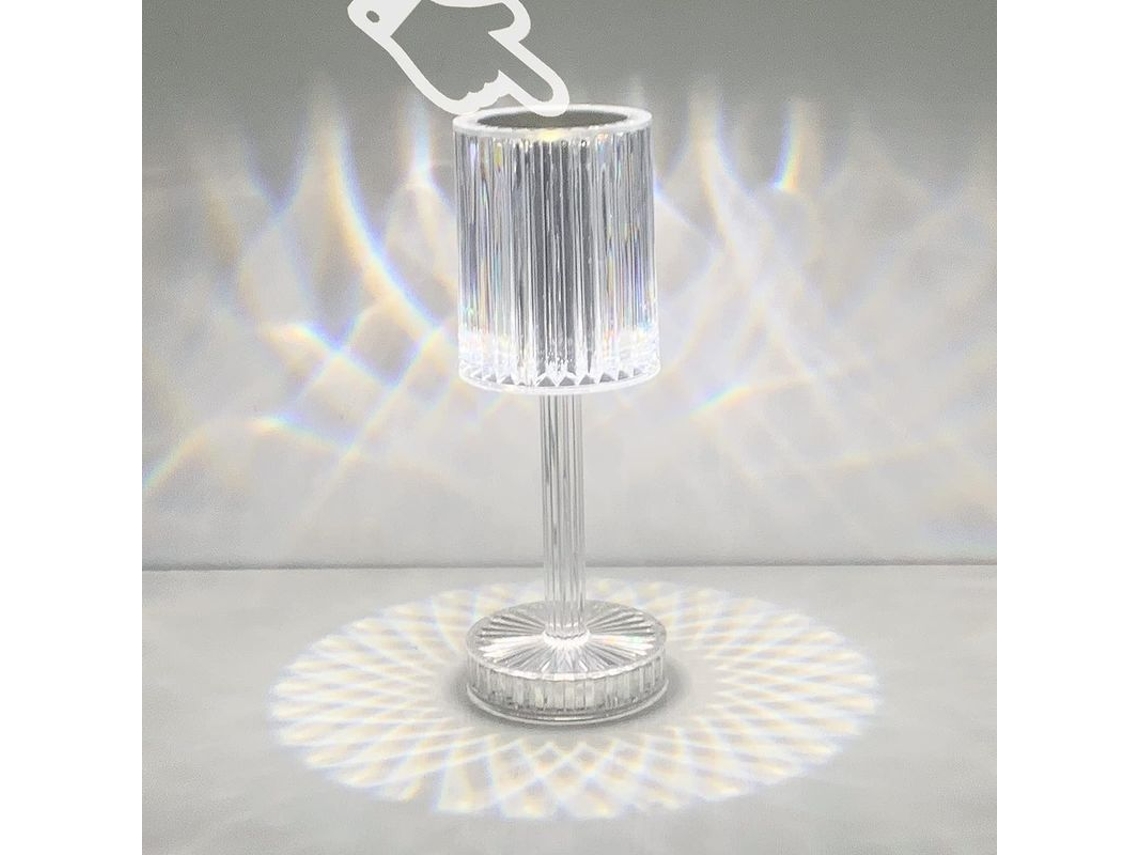 Lâmpada De Mesa Led Recarregável Sem Fio Com Cristal, Controle Táctil, Regulável Para Dia Das Mães