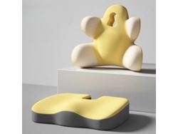 Almohada Ergonómica De Apoyo Lumbar Con Cojín De Espuma Viscoelástica, Amarillo Gertiz