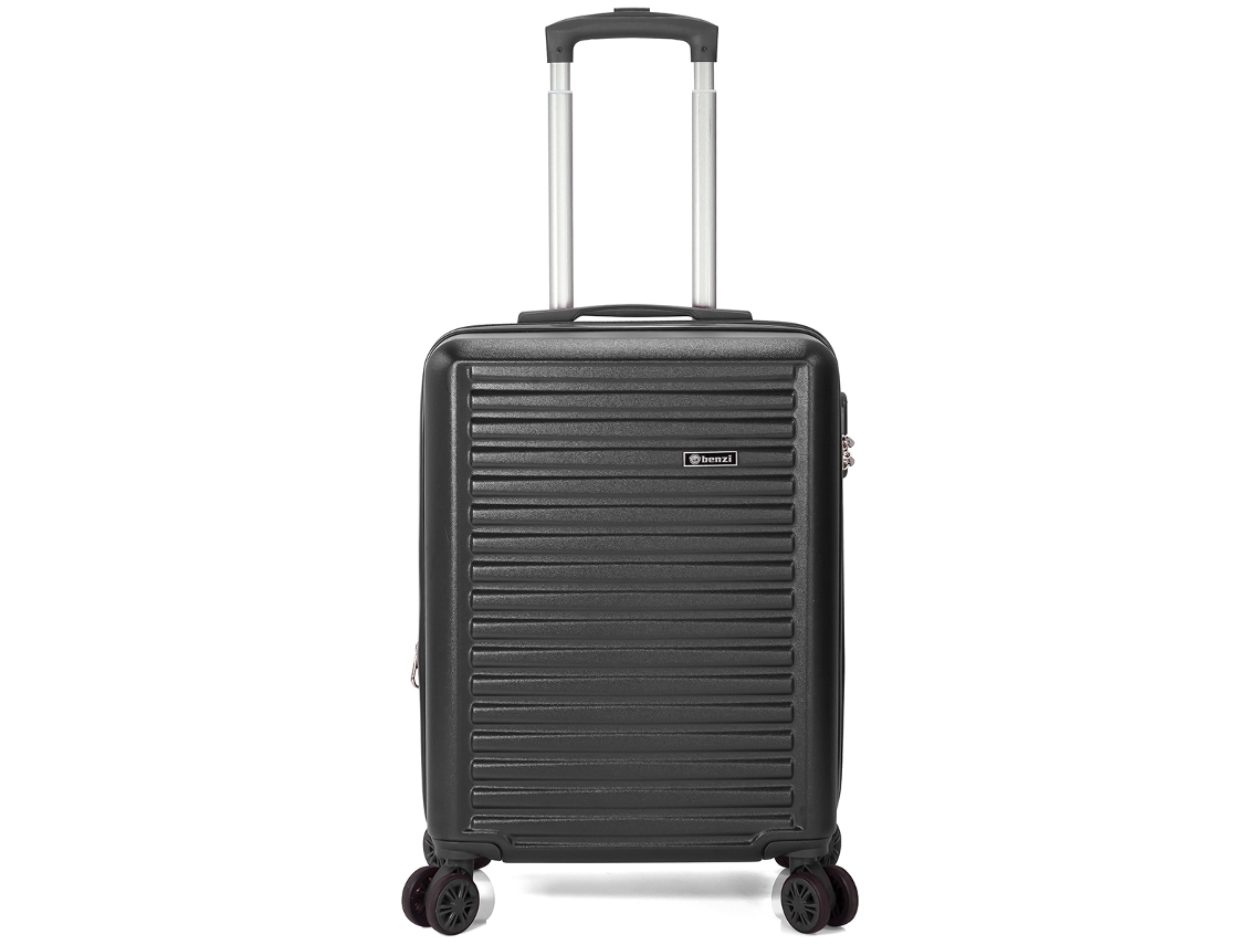 Maleta de cabina Benzi Bz5845n-50, extensible, ABS, 55 cm, 4 ruedas dobles, cerradura de combinación de 3 dígitos, color negro