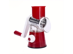 Cortador de Legumes Manual Portátil Multifuncional, um Utensílio Essencial na Cozinha, Feito de Aço Inoxidável. MDUG (vermelho)