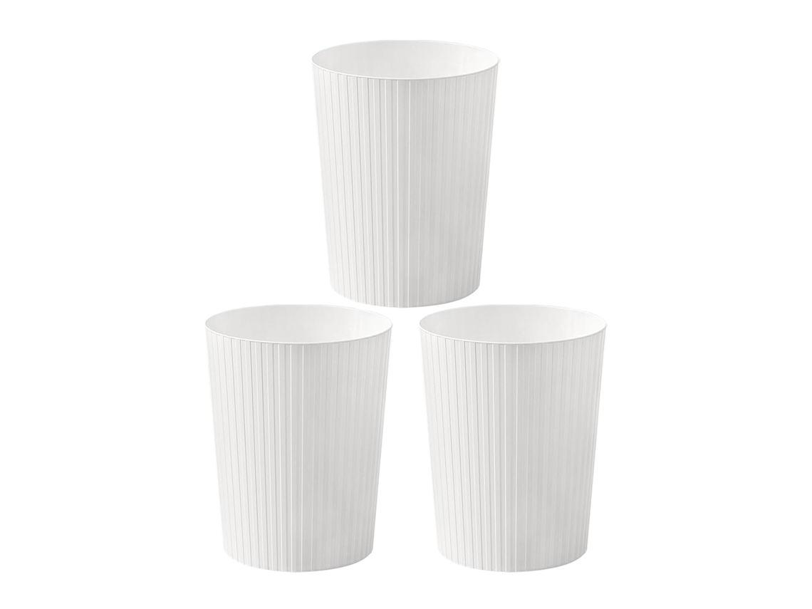 Juego De 3 Papeleras De 7,2 L, Color Blanco.