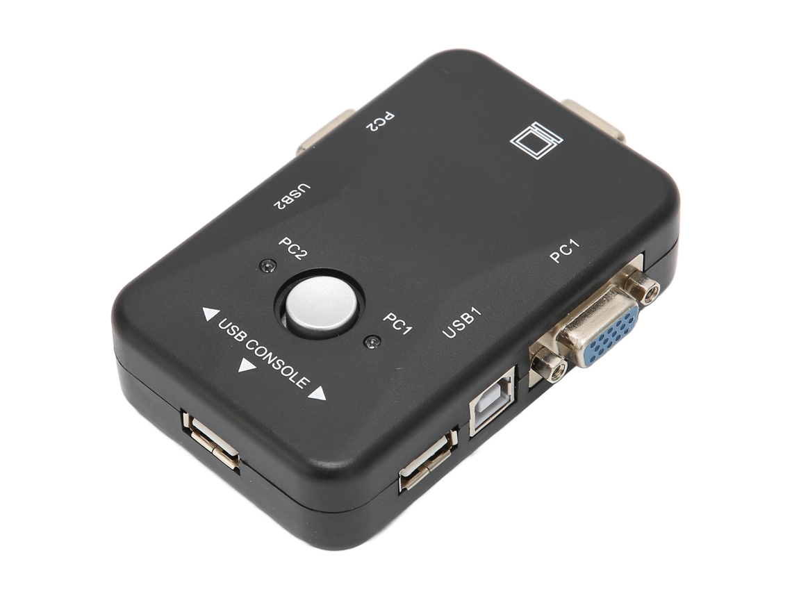 Switch Kvm Usb 2.0 2 Port Dual Monitor 1920x1440 Para Win95 98 2000 Me Xp Linux