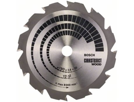 Disco de Sierra Circular BOSCH Construct Madera 190x20/16x2.6 mm - 12