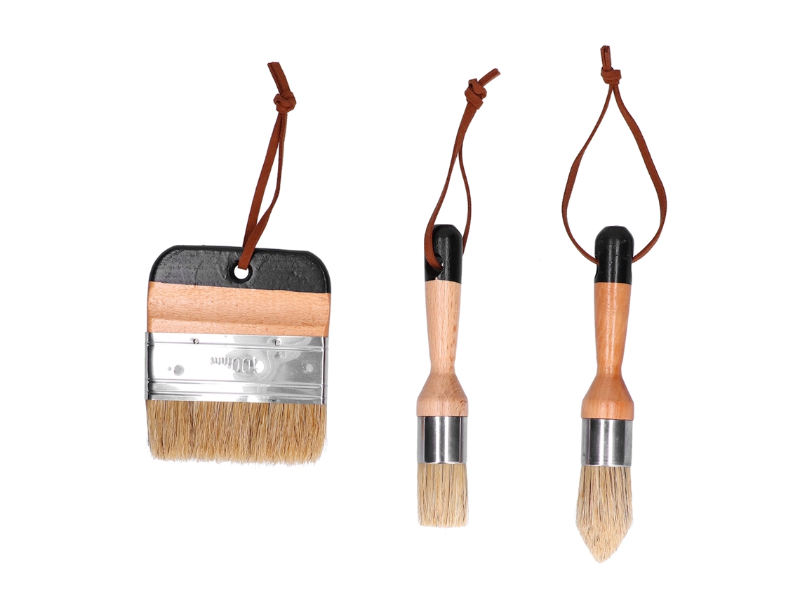 Juego De 3 Pinceles Y Cera Para Muebles, Madera Y Decoración Del Hogar - Diseño Ergonómico