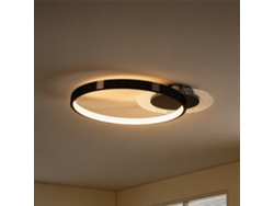 Lámpara Techo Led 2 Anillos Moderna 30w Negro Regulable Minimalista