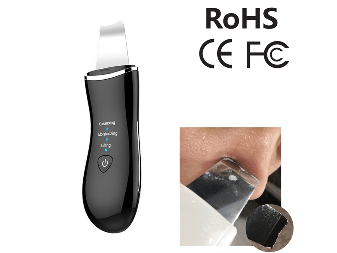 (negro) Pelador Facial Ultrasónico, Limpieza Y Masajeador Facial Vibratorio Para El Hogar
