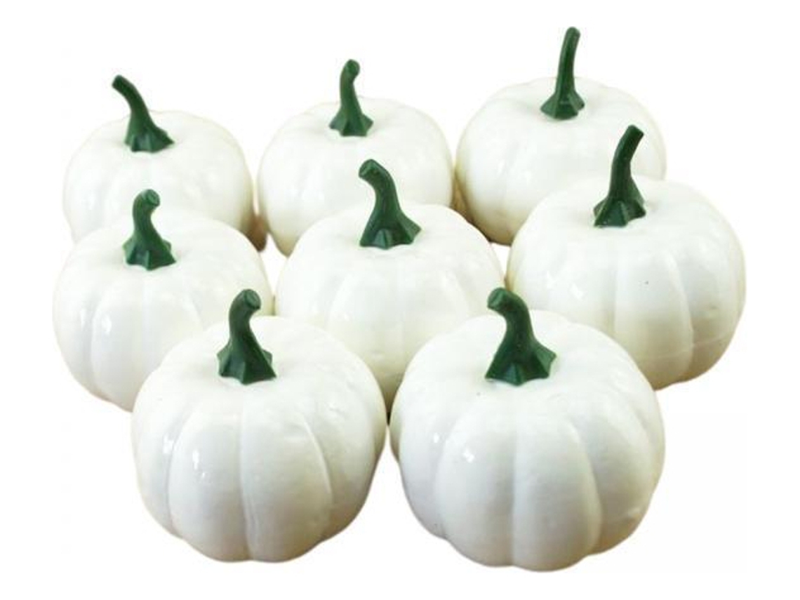 3 x 8 piezas de calabazas blancas artificiales, Slowmoose Crafts