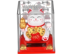 Figura Decorativa De Gato Solar Con Brazos Ondeando, Adorno Tradicional Chino.