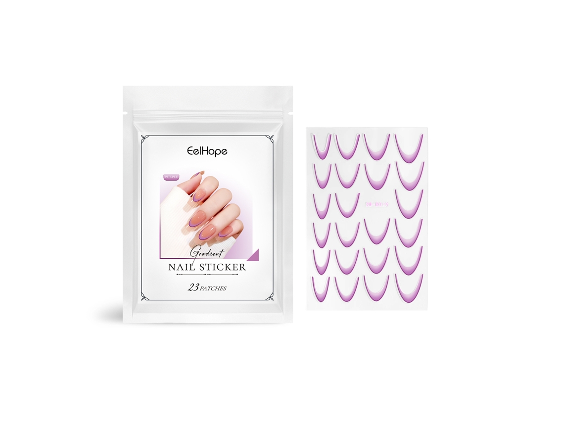 Pegatinas de uñas con degradado francés de Eelhope para un diseño de uñas personalizado y sencillo.