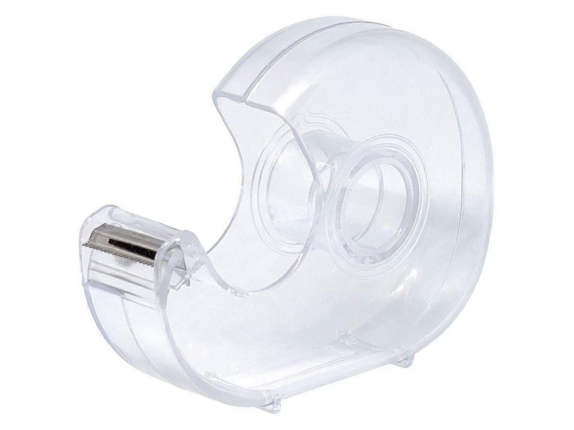Dispensador de cinta de mesa para uso manual, fabricado en plástico transparente, ligero, portátil y recargable para cinta de 19 mm (3/4"), el paquete incluye