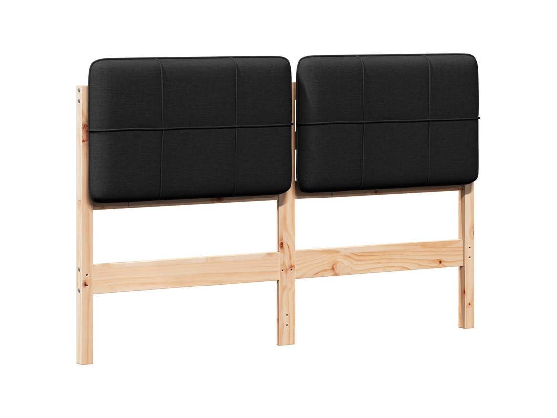 Maison Exclusive - Cabecero Tapizado Marrón Y Negro 135 Cm Madera De Pino Macizo