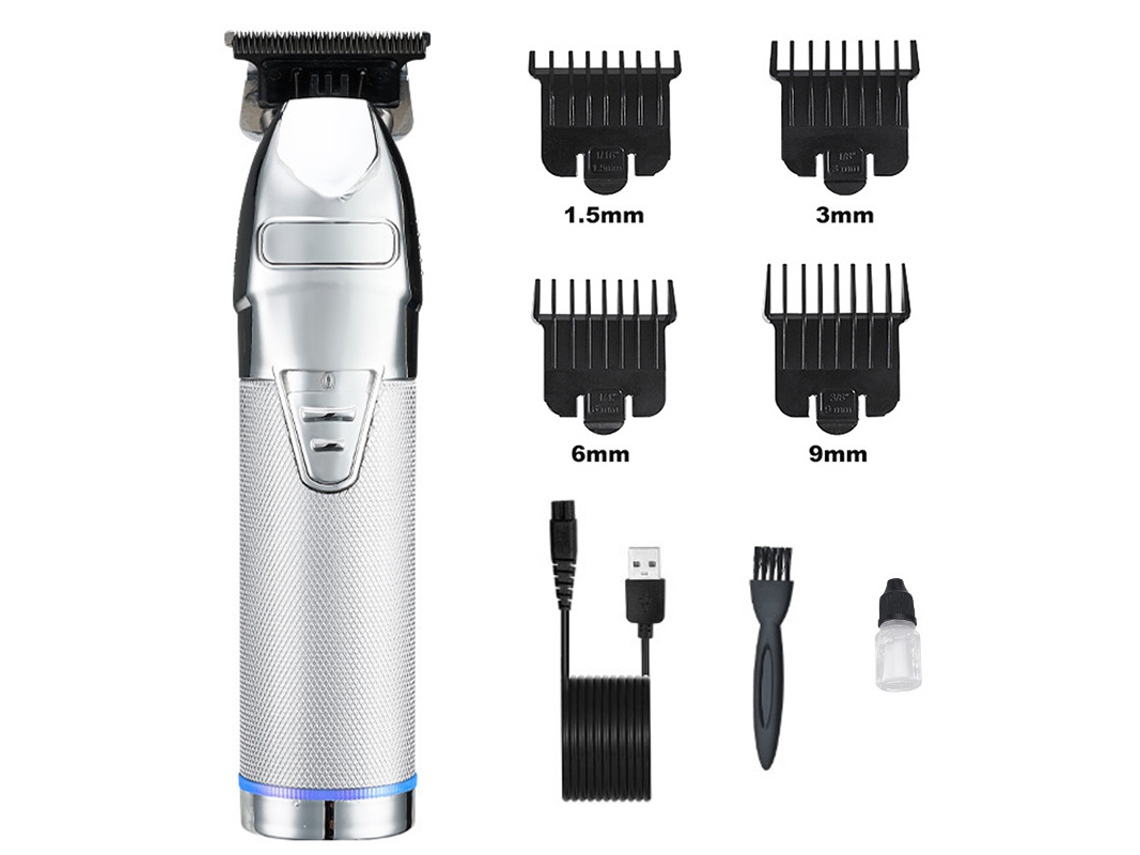 Corta Máquina Cabelo Recarregavel S9 Henten Home Prateado