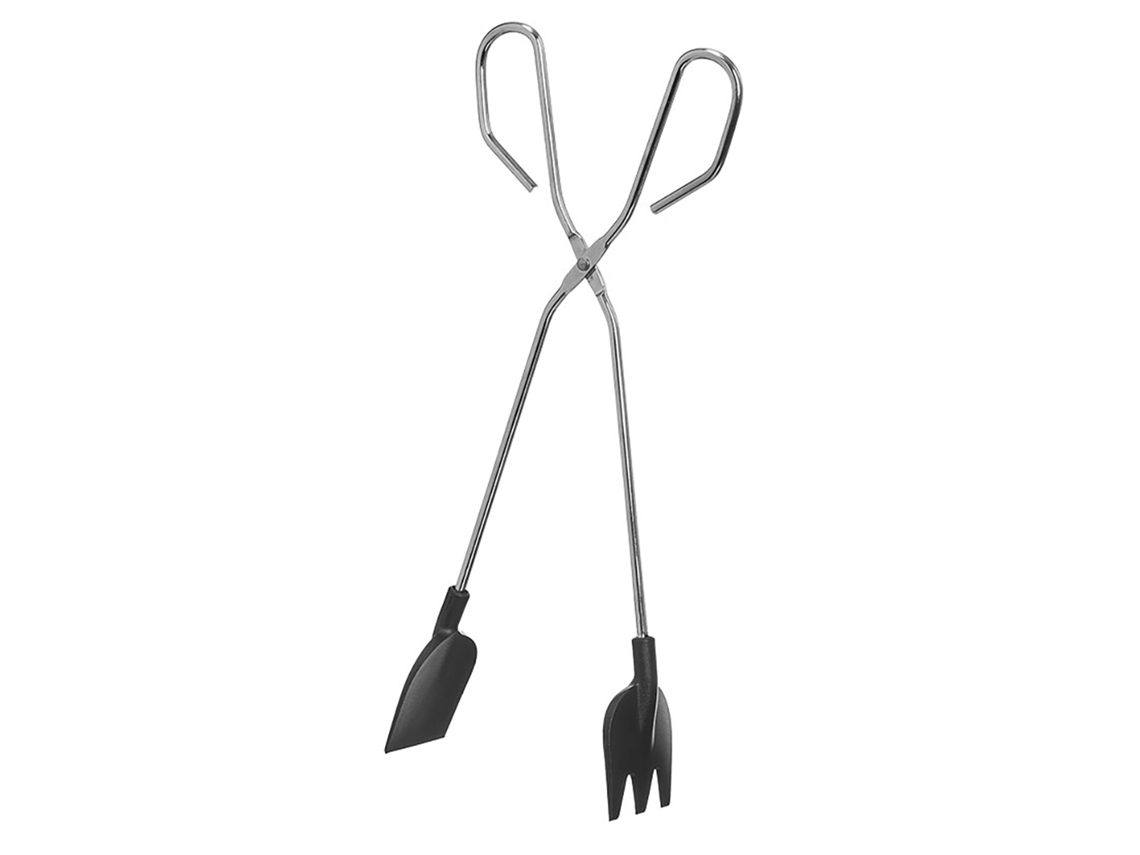Pinza Negra Para Cocinar De Acero.