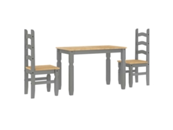 Conjunto 3 De Comedor VIDAXL Gris Madera de pino