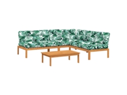 Conjunto 4 de sofás de palets de jardín y cojines VIDAXL madera acacia