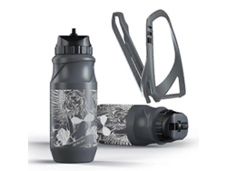 Botella de agua portátil de plástico para ciclismo de montaña, 650 ml, para uso en exteriores, con soporte.